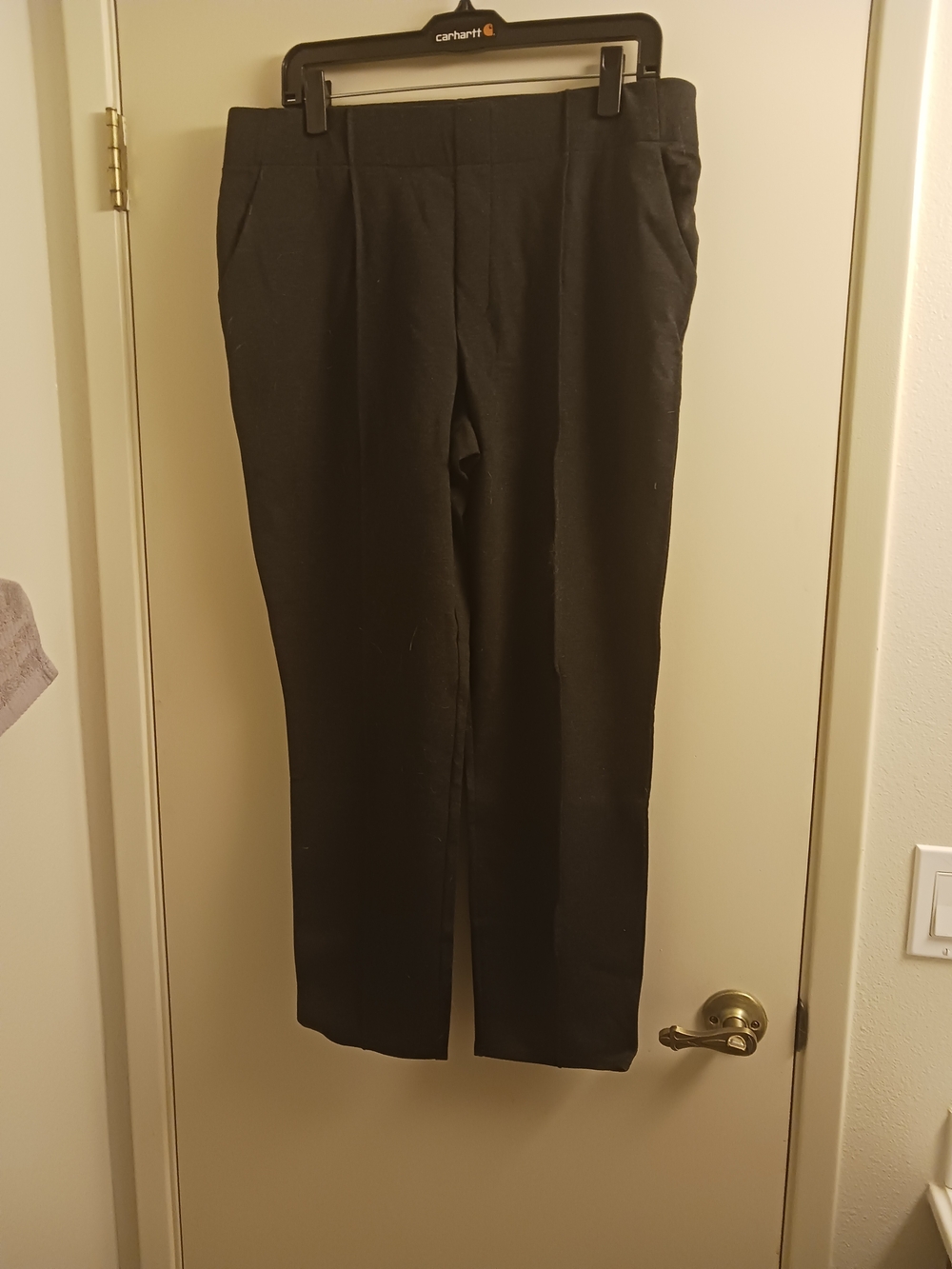 Garnet Hill Black Straight-Leg Dress Pants - Classic Tailored Look